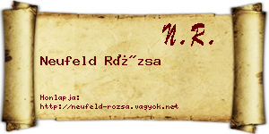 Neufeld Rózsa névjegykártya